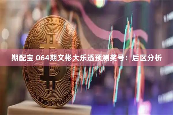 期配宝 064期文彬大乐透预测奖号：后区分析