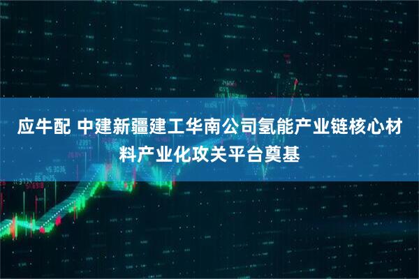 应牛配 中建新疆建工华南公司氢能产业链核心材料产业化攻关平台奠基