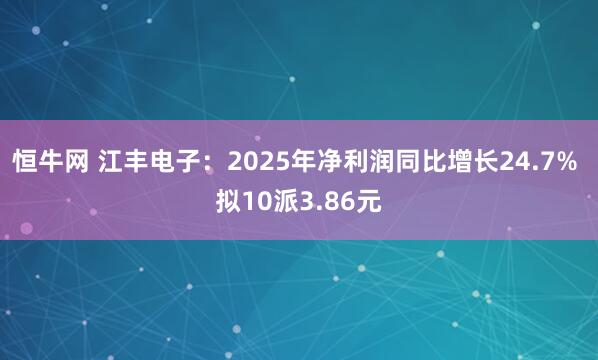 恒牛网 江丰电子：2025年净利润同比增长24.7% 拟10派3.86元