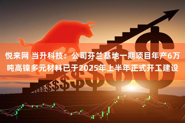 悦来网 当升科技：公司芬兰基地一期项目年产6万吨高镍多元材料已于2025年上半年正式开工建设