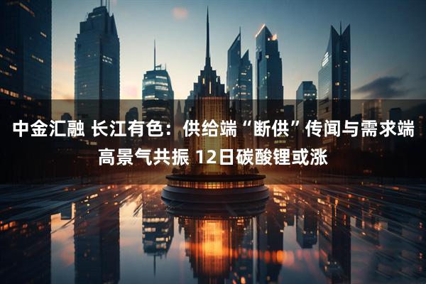 中金汇融 长江有色：供给端“断供”传闻与需求端高景气共振 12日碳酸锂或涨
